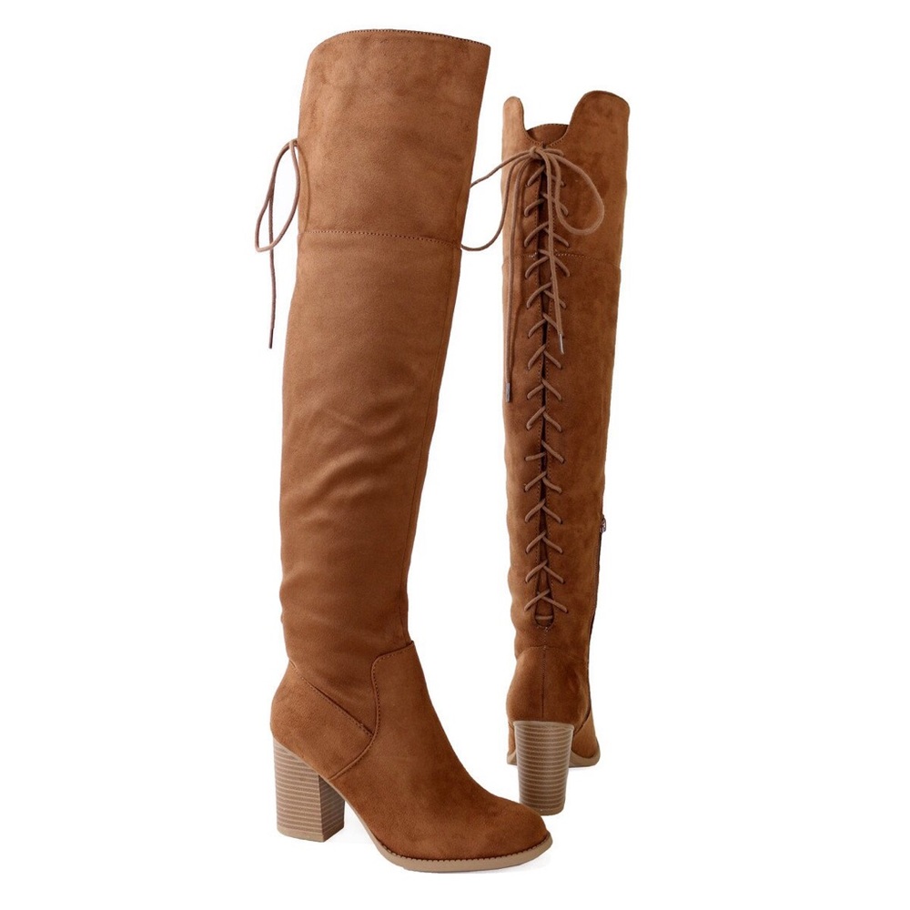 aspen-chestnut-suede-over the knee boots - Picture 2 of 6
